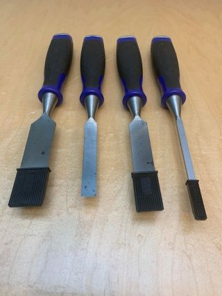 Vintage Set Of 4 Marples Old Stock Bevel Edge Chisels Sheffield England 4