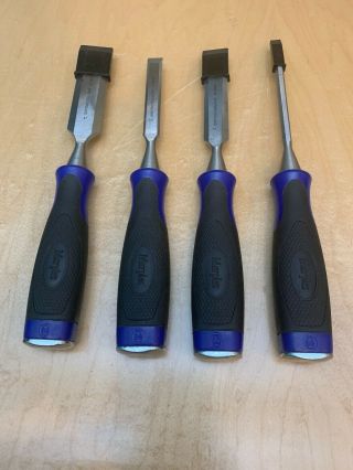 Vintage Set Of 4 Marples Old Stock Bevel Edge Chisels Sheffield England 6