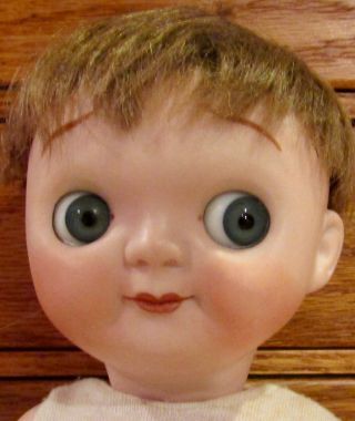 Vintage 10 " Bisque Googlie Googly Doll All Bisque,  Great