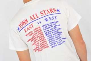 80s Vintage NBA All Star Games T Shirt 1988 Mens M Larry Bird Michael Jordan 6