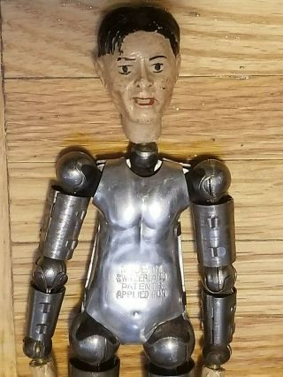 ANTIQUE SABA BUCHERER METAL ARTICULATED MALE DOLL SWITZERLAND 1920 5