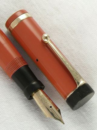 Vintage 1920s Parker Lucky Curve Duofold Sr.  " Big Red " Fountain Pen Restored