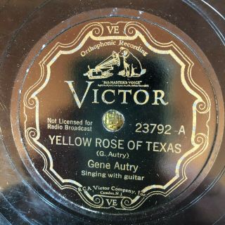 Victor 23792 Gene Autry Yellow Rose Of Texas 1933 Country 78 Rpm Ee - Rare