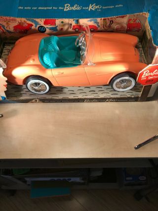 Austin Healey Sports Car For Barbie By Irwin 1962 Nrfb Car Attached To Box