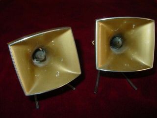 Vintage PIONEER PT - 6 Tweeter Horn Speaker Pair with Chromed Wire Stands - 10