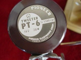 Vintage PIONEER PT - 6 Tweeter Horn Speaker Pair with Chromed Wire Stands - 6