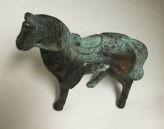 Vintage Metal Horse Steed Figurine 2 - 3/8 " Lead Copper Brass Bronze? Unsure