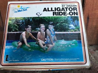 Inflatable Intex 1985 Vintage Large 84” Alligator Ride On Pool Toy
