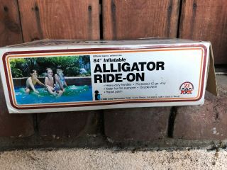 Inflatable Intex 1985 Vintage Large 84” Alligator Ride on Pool Toy 2