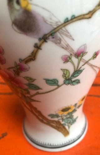 Antique Chinese hand painted porcelain vase mark to base 3