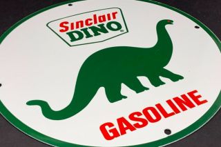 Vintage Sinclair Gasoline Dino Porcelain Metal Sign 12 " Gas Motor Oil Pump Plate