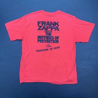 Vtg 80s Frank Zappa Tee Shirt Single Stitch 70s Porn Wars Xl Red