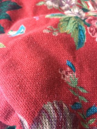 Ralph Lauren Vintage Aylesbury Comforter Blue Tag Woven Texture TWIN Red Floral 3
