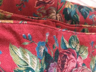 Ralph Lauren Vintage Aylesbury Comforter Blue Tag Woven Texture TWIN Red Floral 7
