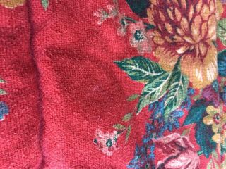 Ralph Lauren Vintage Aylesbury Comforter Blue Tag Woven Texture TWIN Red Floral 8