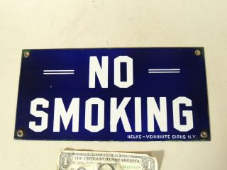 Antique Vtg 1930s Porcelain Art Deco No Smoking Sign Gas Station Train Veribrite