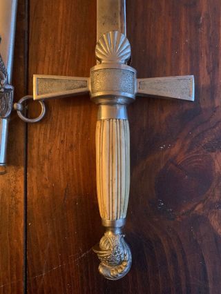 Vintage Masonic Knights Templar Ceremonial Sword W/scabbard 3
