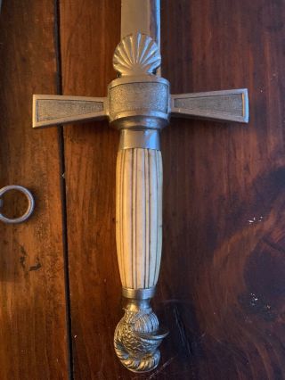 Vintage Masonic Knights Templar Ceremonial Sword W/scabbard 7