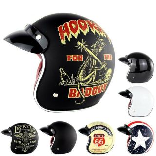 Soman Open Face Scooter Motorcycle Helmet 3/4 Retro Vintage Chopper Jet Dot