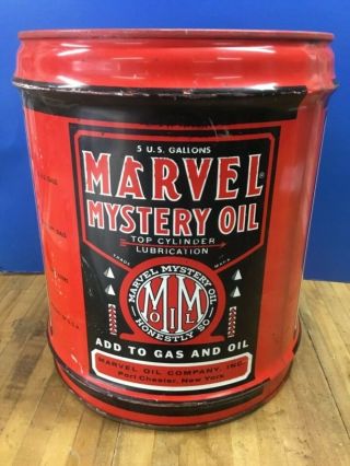 Rare Vintage Marvel Mystery Motor Oil Gas Station Can 5 Gallon