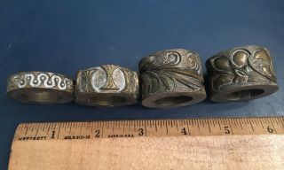 SET OF FOUR VINTAGE F.  K.  RUSSELL LEATHER EMBOSSING ROLLER DIES PAT.  1902 5