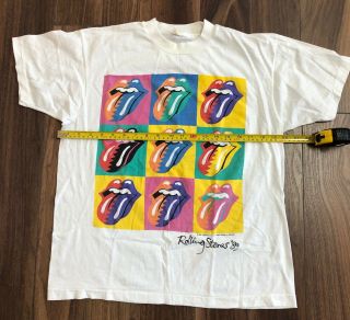 Vtg T - Shirt Rolling Stones 1989 Tour Steel Wheels Merch Og Tongues