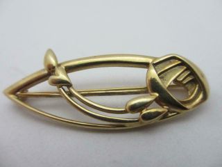 Ola M Gorie 9k Gold Brooch Pin Vintage English Hallmark.  Tbj07660