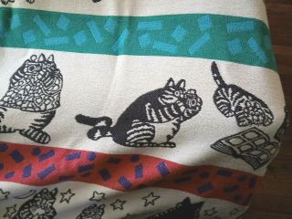 Vintage B Kliban Kool Kats Throw Blanket 1990 Cats 100 Cotton 50 