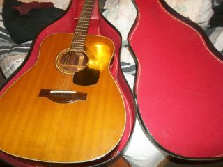 Vintage Yamaha Fg - 180 Nippon Gakki Red Lable Aocostic 6 Sting Guitar / Case
