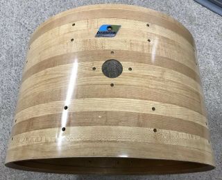 Vintage Ludwig 22 X 14 Bass Drum Shell 1970s,  Butcher Block Wrap