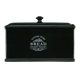 Vintage Home Ceramic Bread Box Black Edition Bread Loaf Storage
