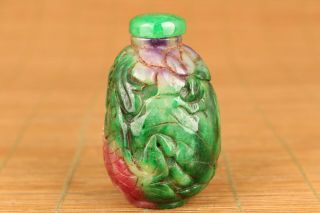 unique old natural jade jadeite violet handmade collect snuff bottle gift 3