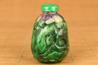 unique old natural jade jadeite violet handmade collect snuff bottle gift 4