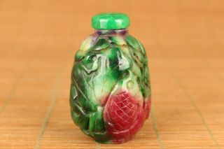 unique old natural jade jadeite violet handmade collect snuff bottle gift 5