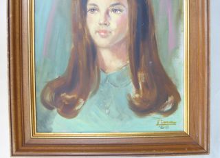 VINTAGE 1968 OIL PAINTING LIMA SIGNED PORTRAIT FRAMED MID CENTURY a50 2