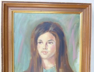 VINTAGE 1968 OIL PAINTING LIMA SIGNED PORTRAIT FRAMED MID CENTURY a50 3