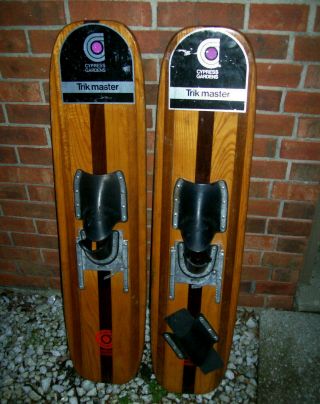 Vintage Wooden Cypress Gardens Trik - Master Water Skis 42 " Slalom Solo Rare
