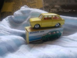 Vintage Dinky Toys 509 Fiat 850 Yellow W/ Box