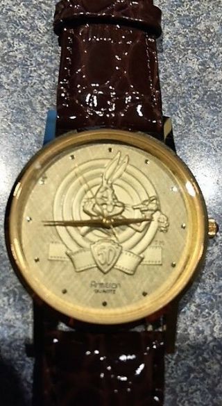 Bugs Bunny Happy Birthday Watch /leather Band /gold Tone