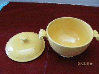 RARE VINTAGE FIESTA YELLOW COVERED ONION SOUP BOWL LID FIESTA WARE 2