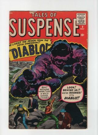Tales Of Suspense 9 Vintage Marvel Atlas Comic Diablo Pre - Hero Horror Gold 10c