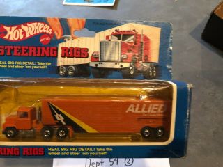 Vintage Hot Wheels Steering Rigs ALLIED MOVERS Truck NISB 3