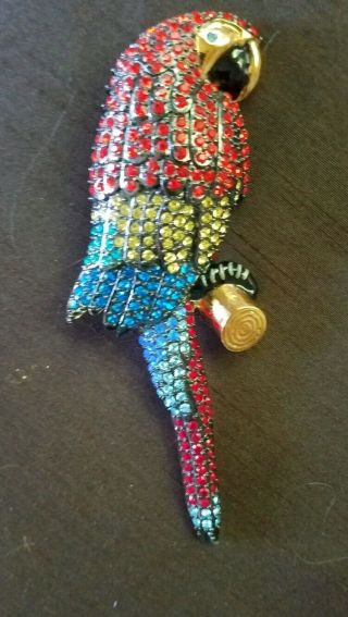 Rare And Retired Joan Rivers Limited Edition Numbered Macaw Parrot Pin Brooch