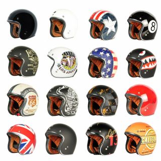 Torc T50 Open Face 3/4 Motorcycle Helmet Dot Cafe Racer Retro Vintage