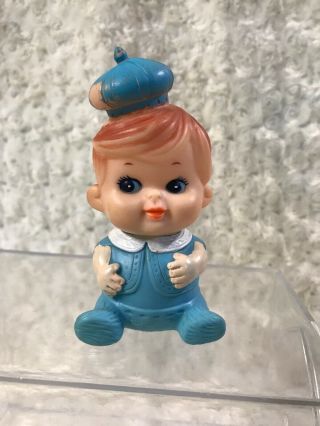 Vintage Rare Squeak Toy 4.  5” Baby Boy Doll Made In Japan