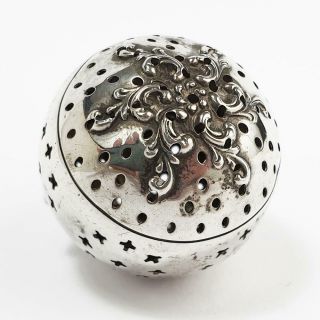 Antique American Sterling Silver Tea Diffuser Ball C1900