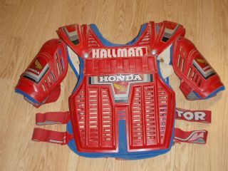 Vintage Motocross Racing Chest Protector Hallman Honda By Stilmotor Made Italy