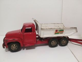 VINTAGE PRESSED STEEL BUDDY L DOUBLE ACTION HYDRAULIC DUMP TRUCK TRAILER TANDEM 2