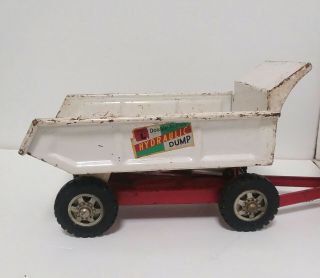 VINTAGE PRESSED STEEL BUDDY L DOUBLE ACTION HYDRAULIC DUMP TRUCK TRAILER TANDEM 6