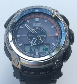 Casio Pro Trek Pathfinder 5114 Paw - 5000 Watch Men From Japan Rare Tough Solar